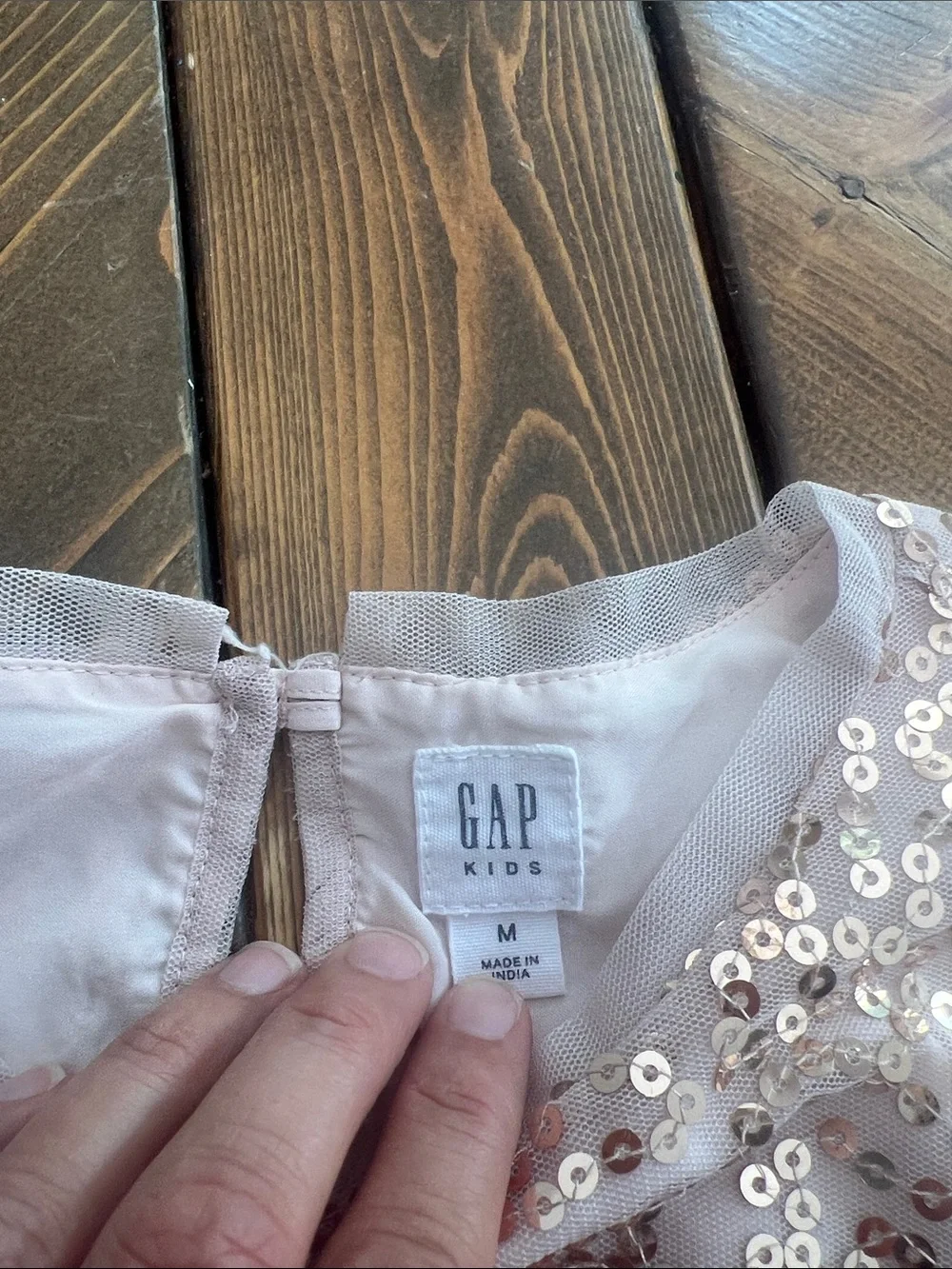 GAP Girls Rose Gold Sequin Dress